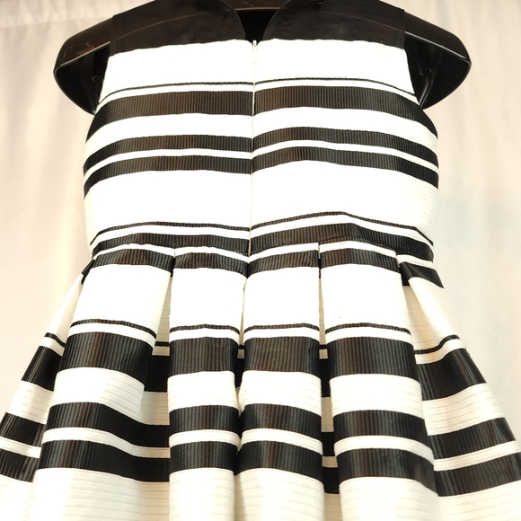 Pippa & Julie Black/White Ribbon Striped Dress - Picture 1 of 9